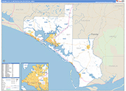 Panama City Metro Area Wall Map Basic Style